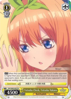 Yotsuba Check, Yotsuba Nakano / The Quintessential Quintuplets / Weiss Schwarz